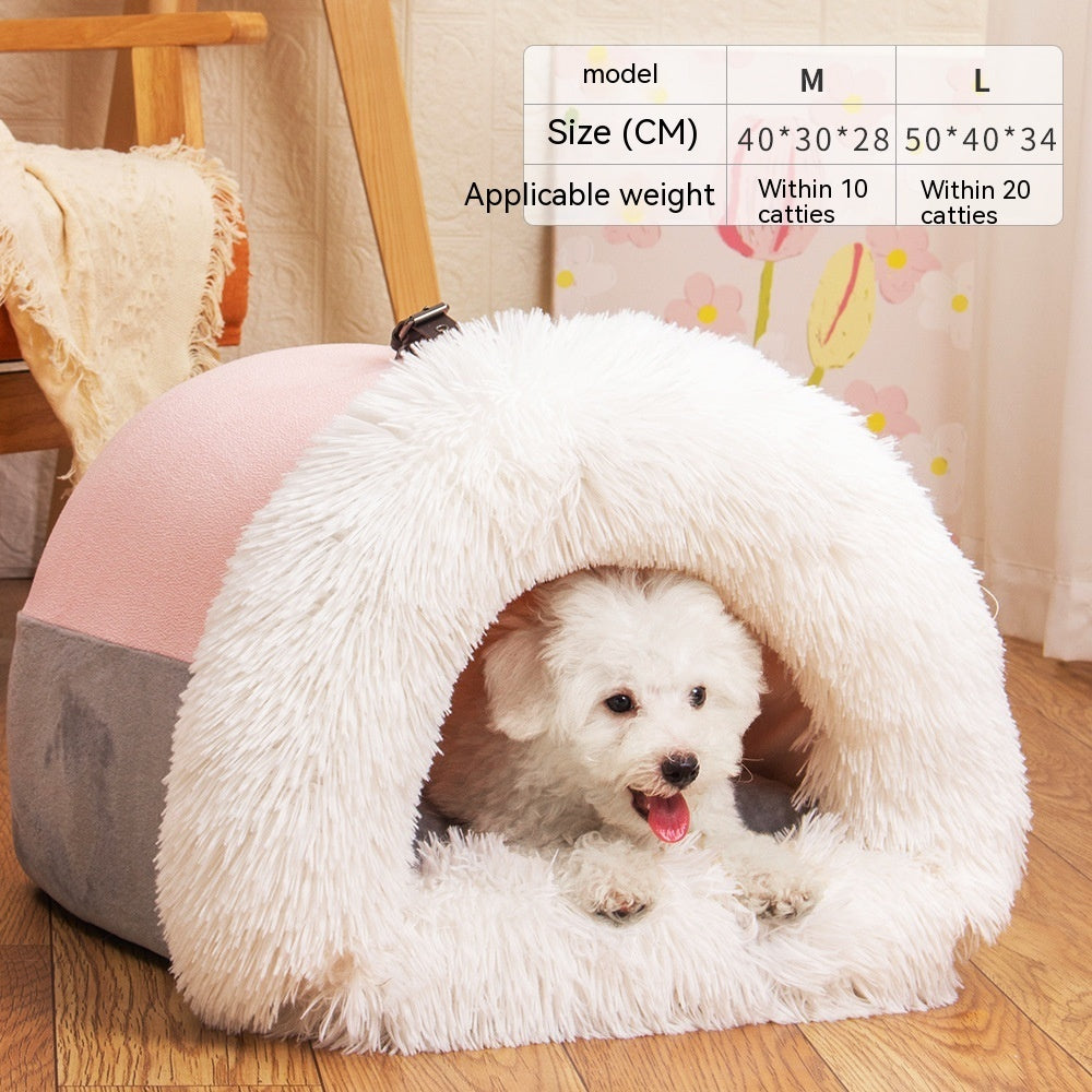 Cosy Plush Dog Nest Bed