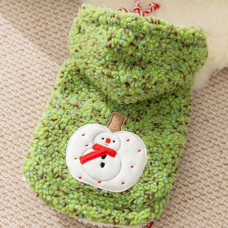 Snowman Sherpa Dog Hoodie ❄️