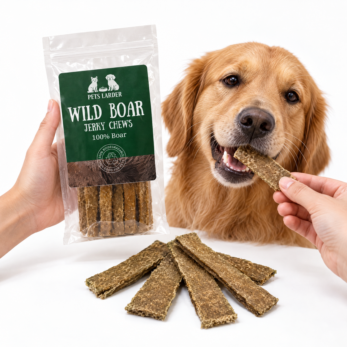 The Pets Larder 100% Wild Boar Strips for Dogs