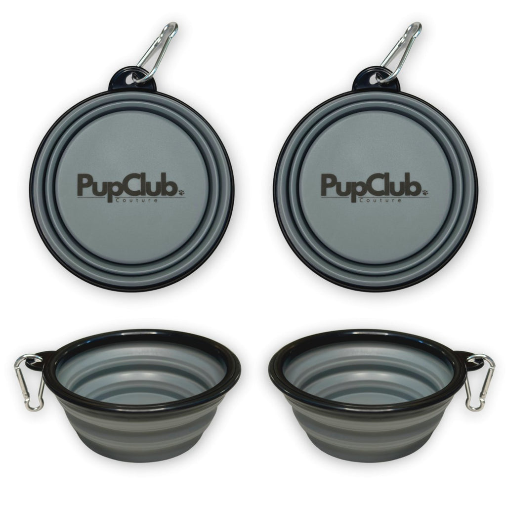 Collapsible Dog Travel Bowl – Grey