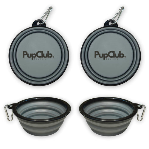 Collapsible Dog Travel Bowl – Grey