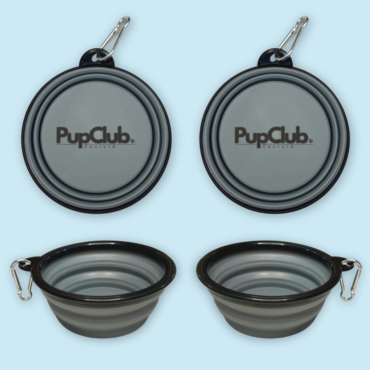 Collapsible Dog Travel Bowl – Grey