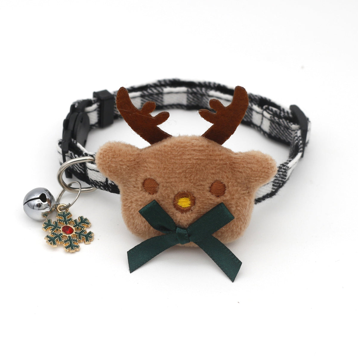 Christmas Plaid Dog Collar with Bow 🎄