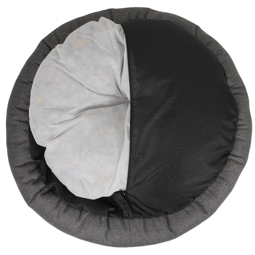 The Balmoral Herringbone Donut Dog Bed