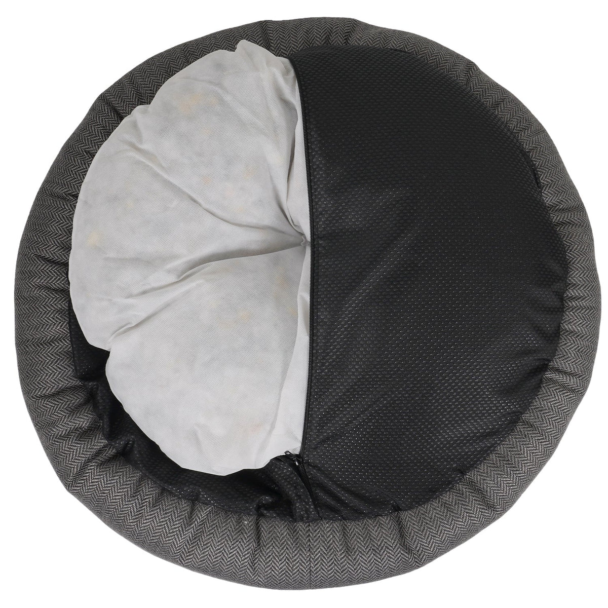 The Balmoral Herringbone Donut Dog Bed