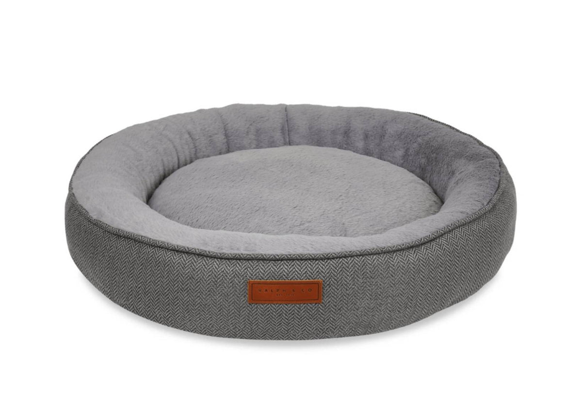 The Balmoral Herringbone Donut Dog Bed