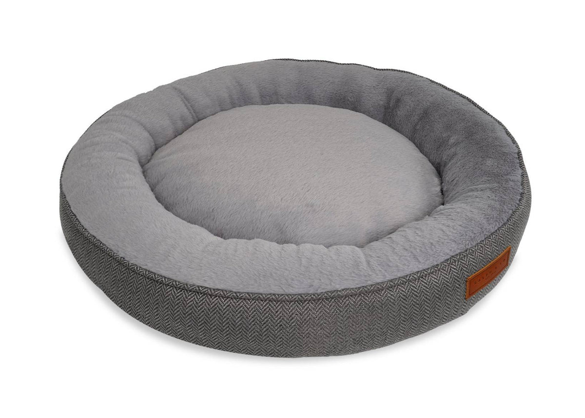 The Balmoral Herringbone Donut Dog Bed