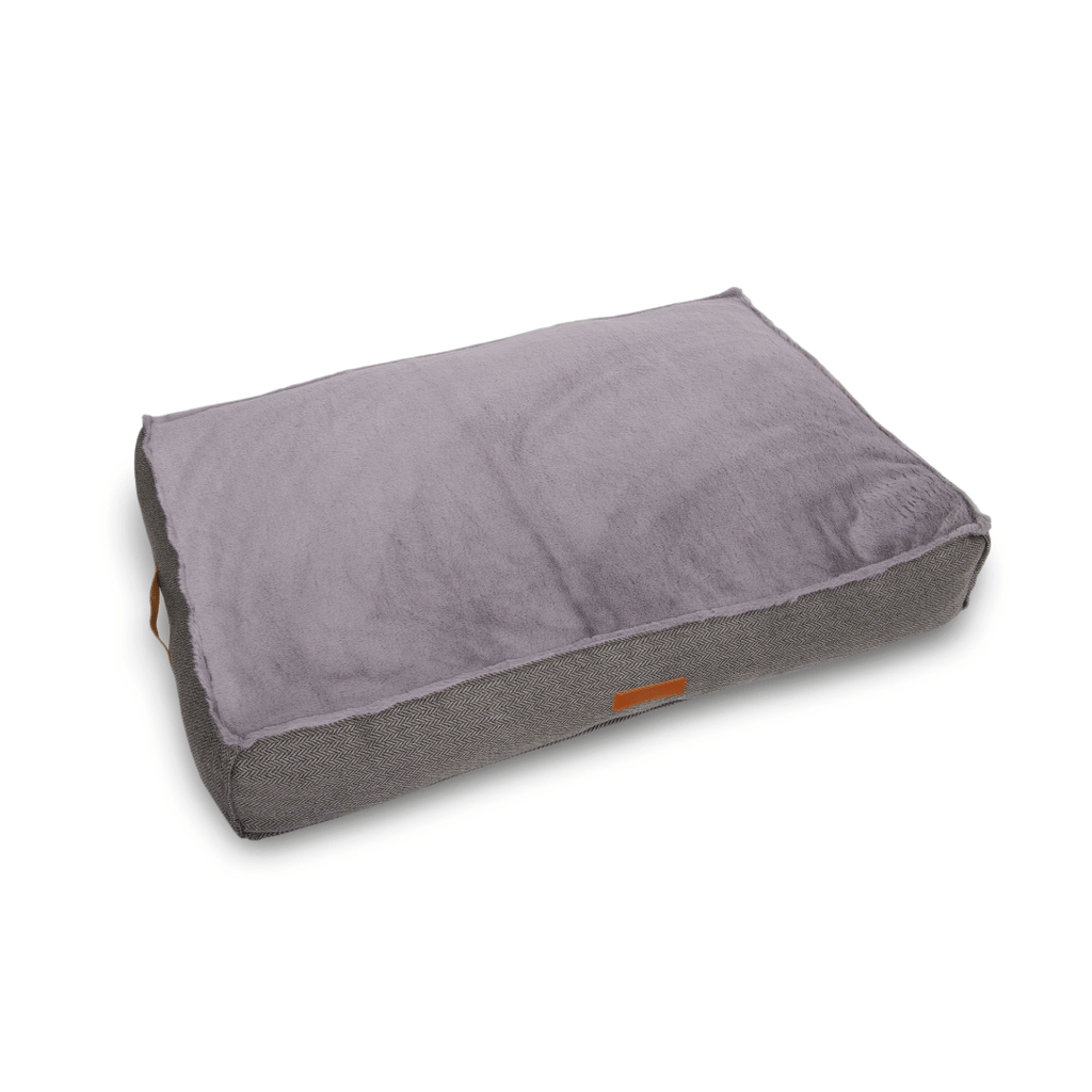The Balmoral Herringbone Flat Pillow Dog Bed