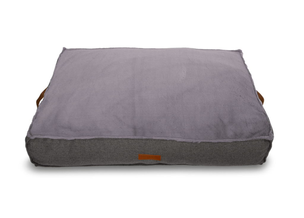 The Balmoral Herringbone Flat Pillow Dog Bed