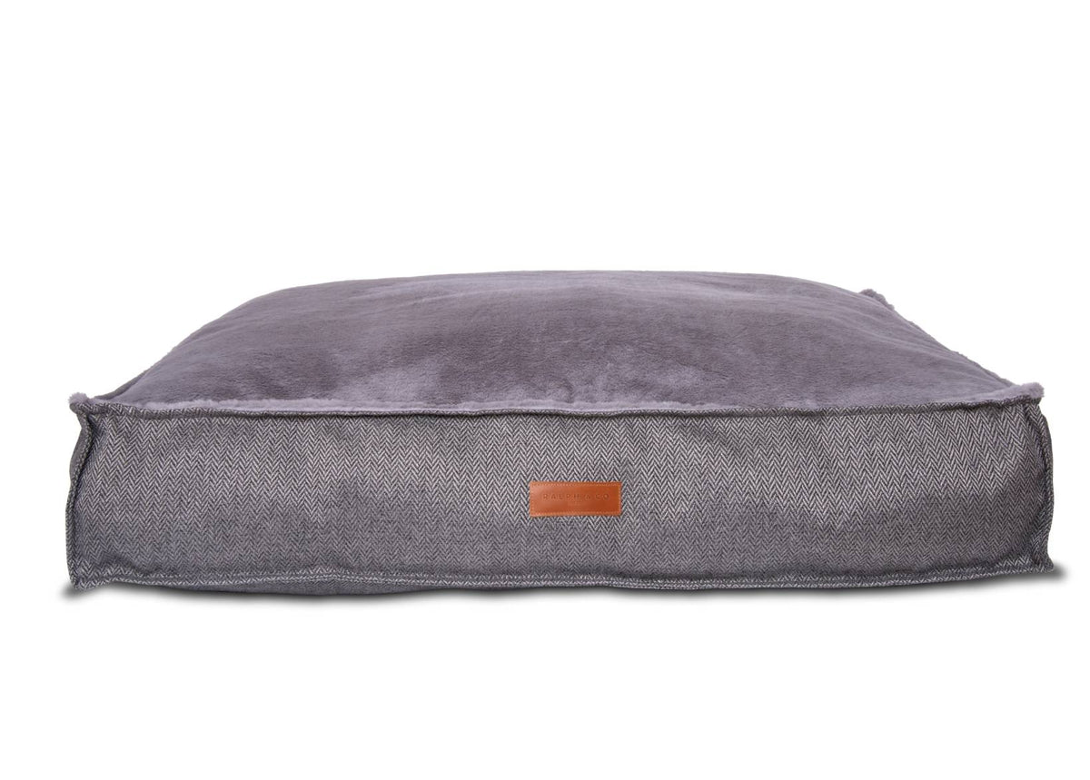 The Balmoral Herringbone Flat Pillow Dog Bed
