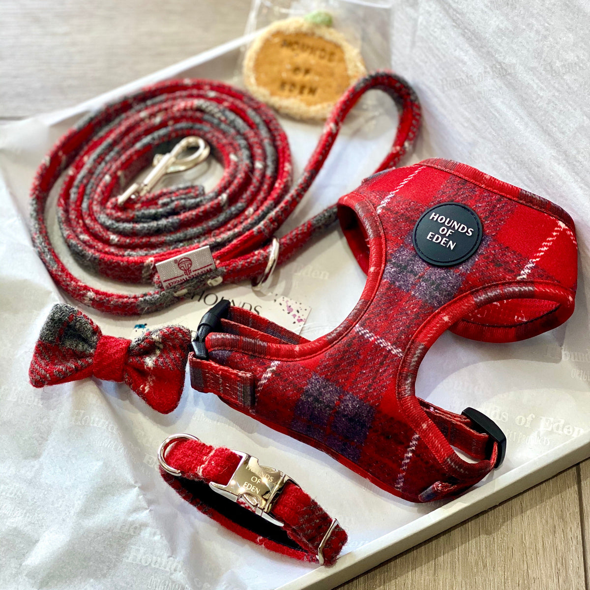 Sammi Red & Grey Tweed-Effect Poop Bag & Treat Holder