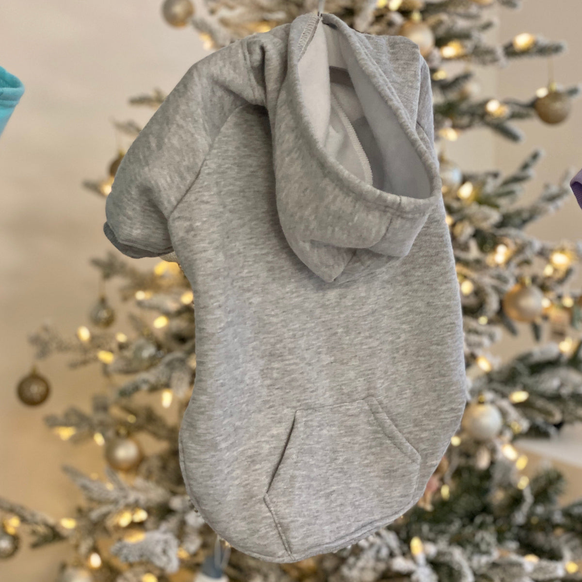 Grey Fleece-Lined Dog Hoodie | Hounds of Eden