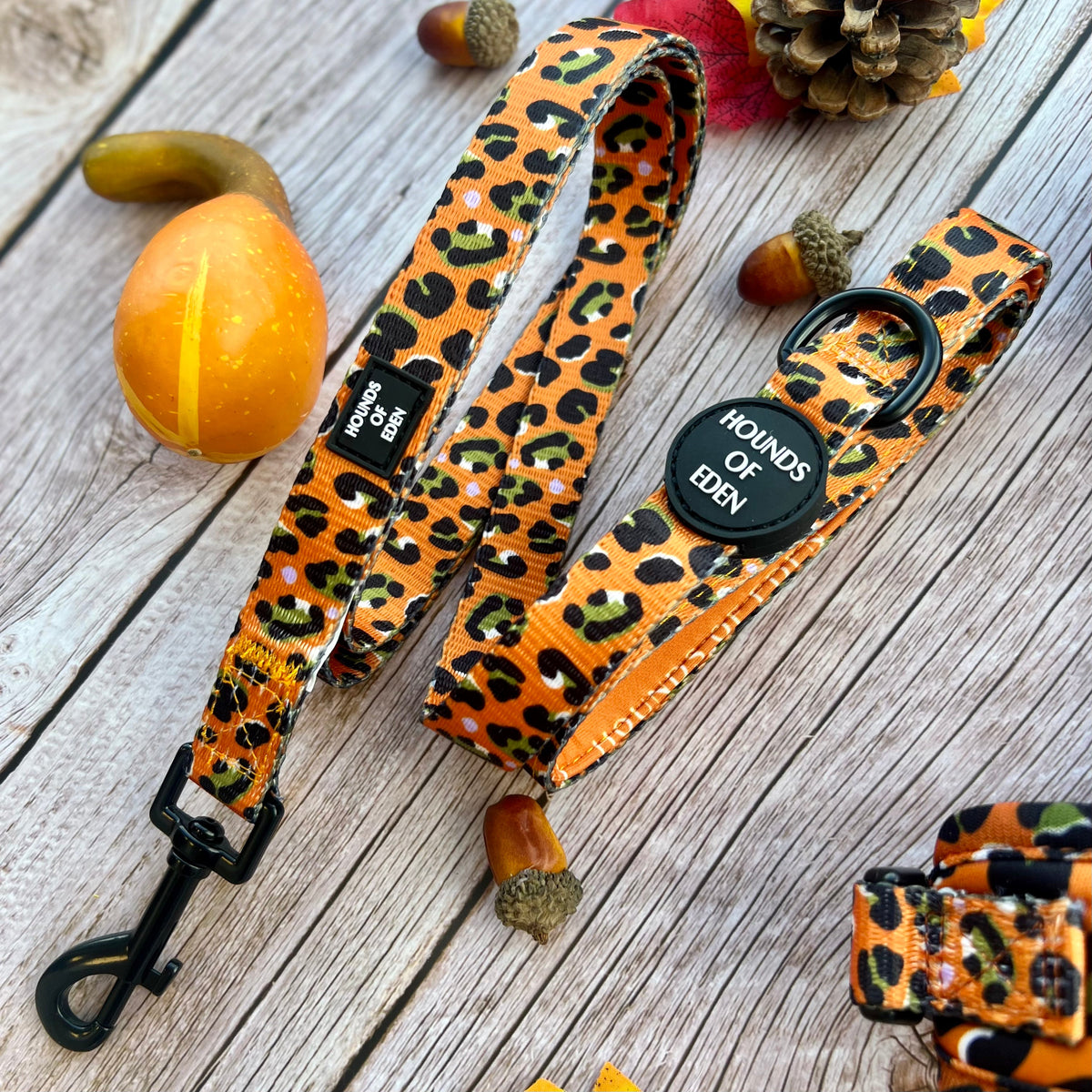 Burnt Orange Leopard Design Dog Harness