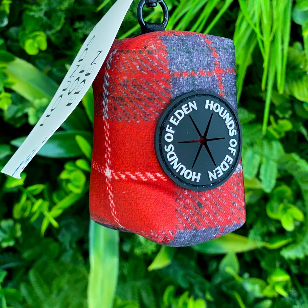 Sammi Red & Grey Tweed-Effect Poop Bag & Treat Holder