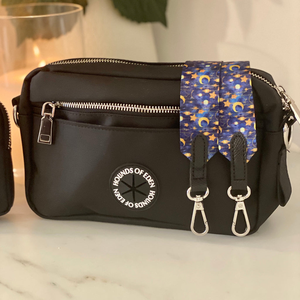 Black Dog Walking Bag with Silver Hardware | Bag Only