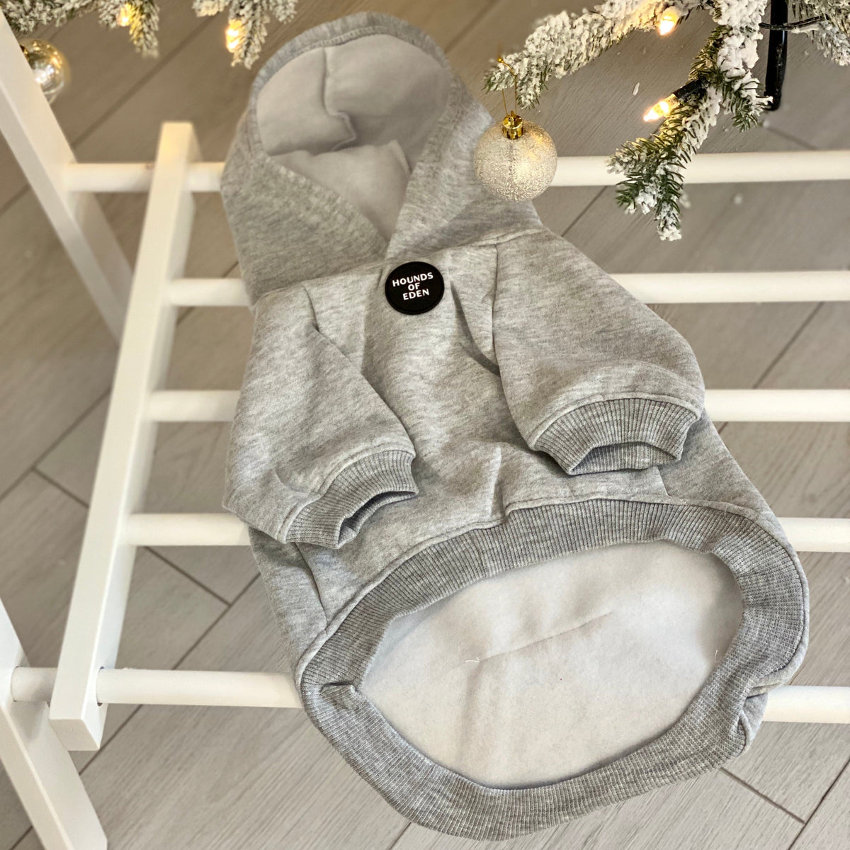 Grey Fleece-Lined Dog Hoodie | Hounds of Eden