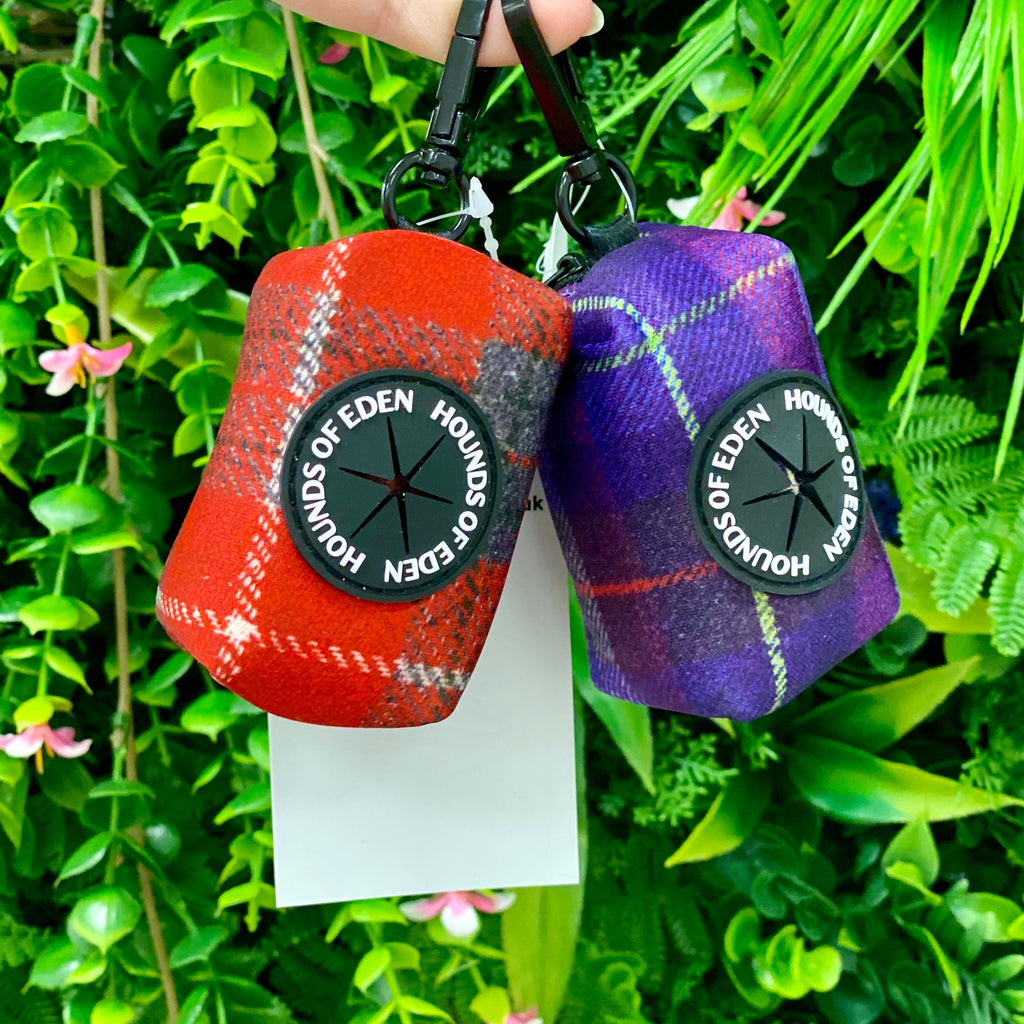 Sammi Red & Grey Tweed-Effect Poop Bag & Treat Holder