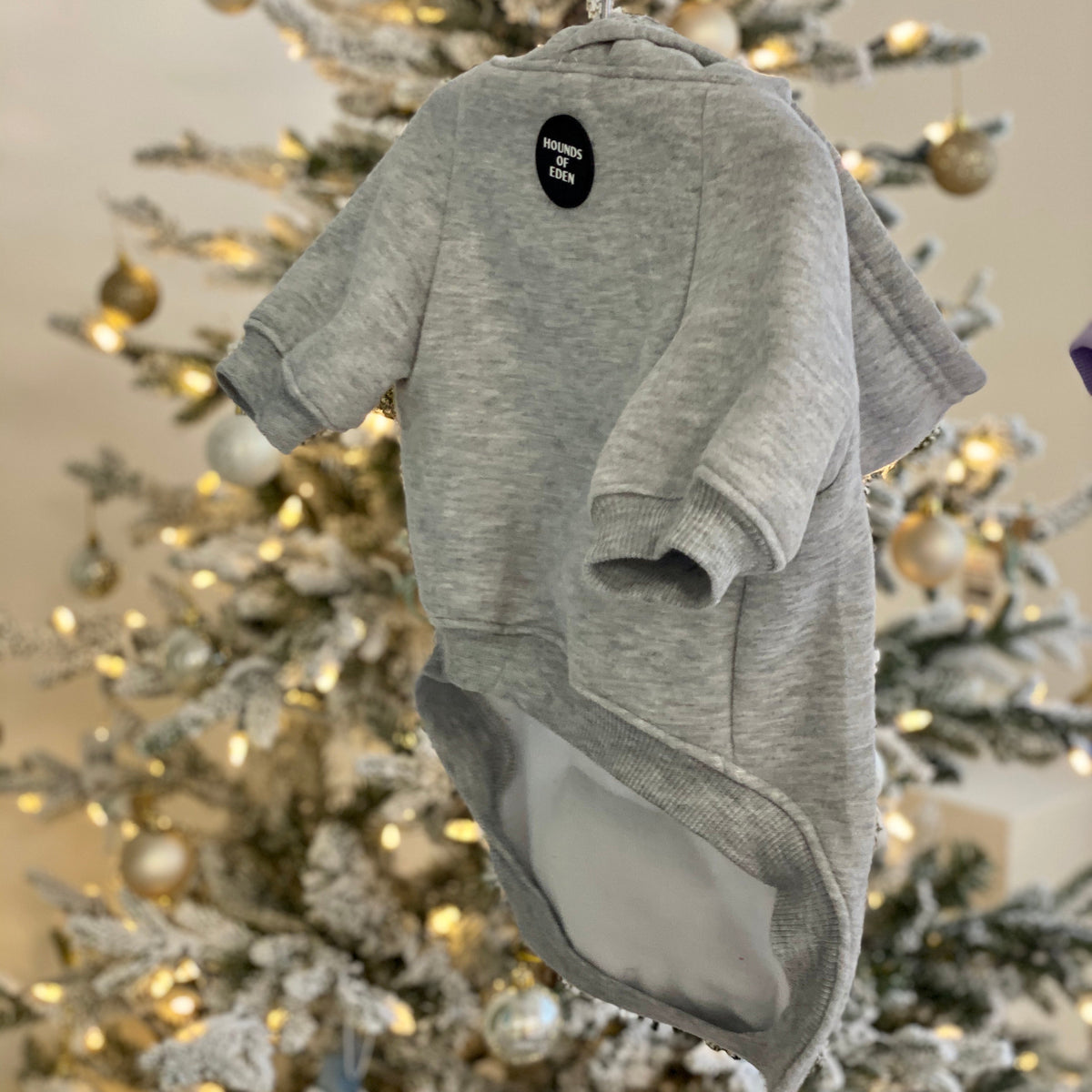 Grey Fleece-Lined Dog Hoodie | Hounds of Eden