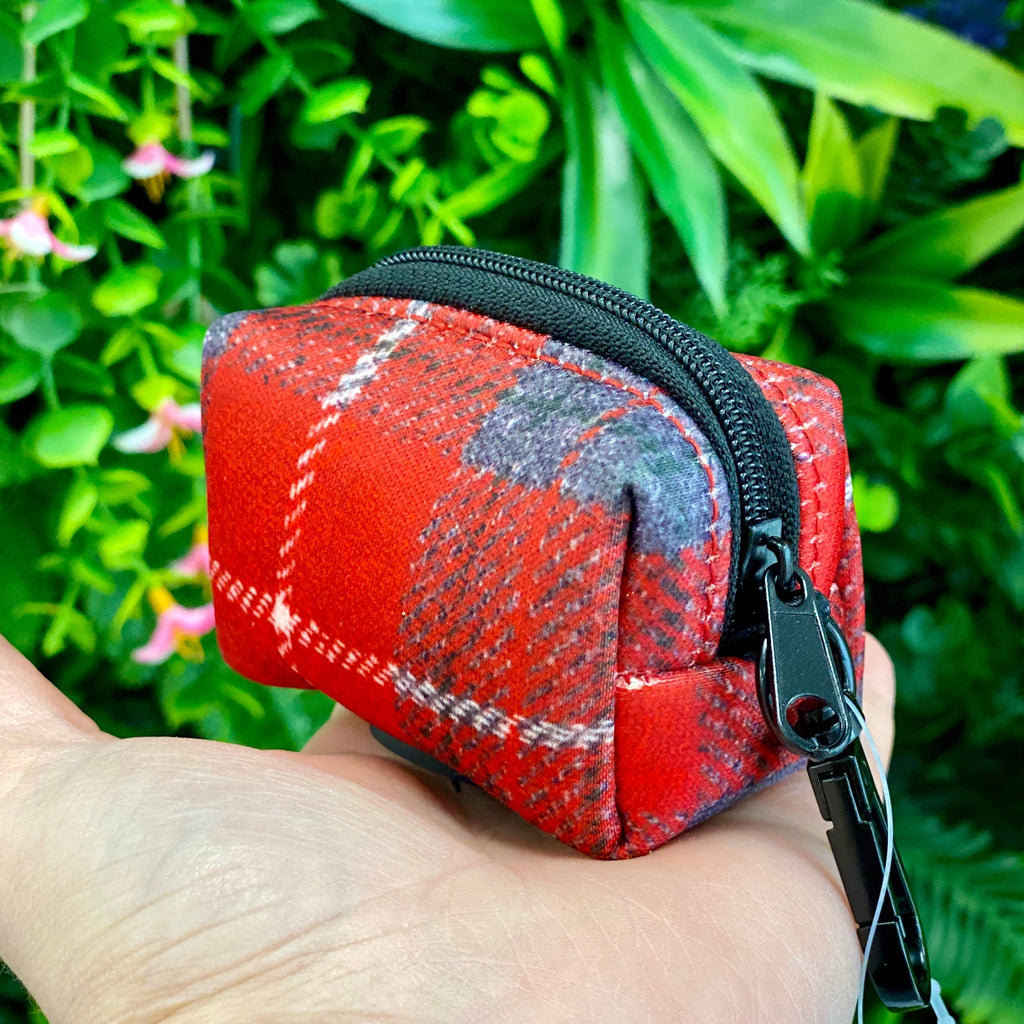 Sammi Red & Grey Tweed-Effect Poop Bag & Treat Holder