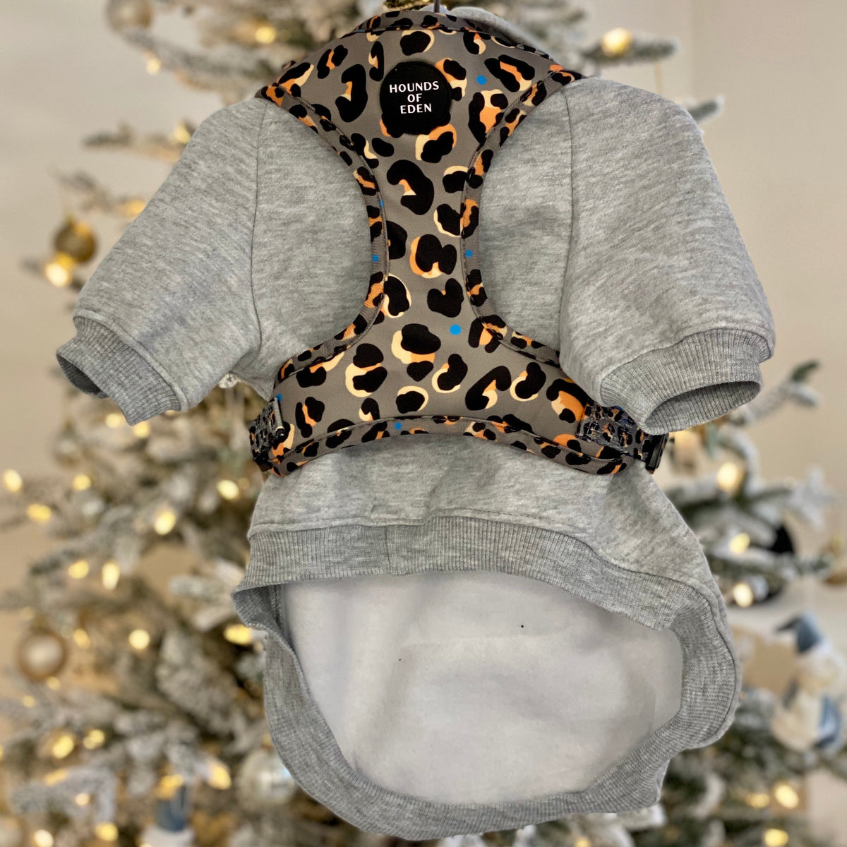 Grey Fleece-Lined Dog Hoodie | Hounds of Eden