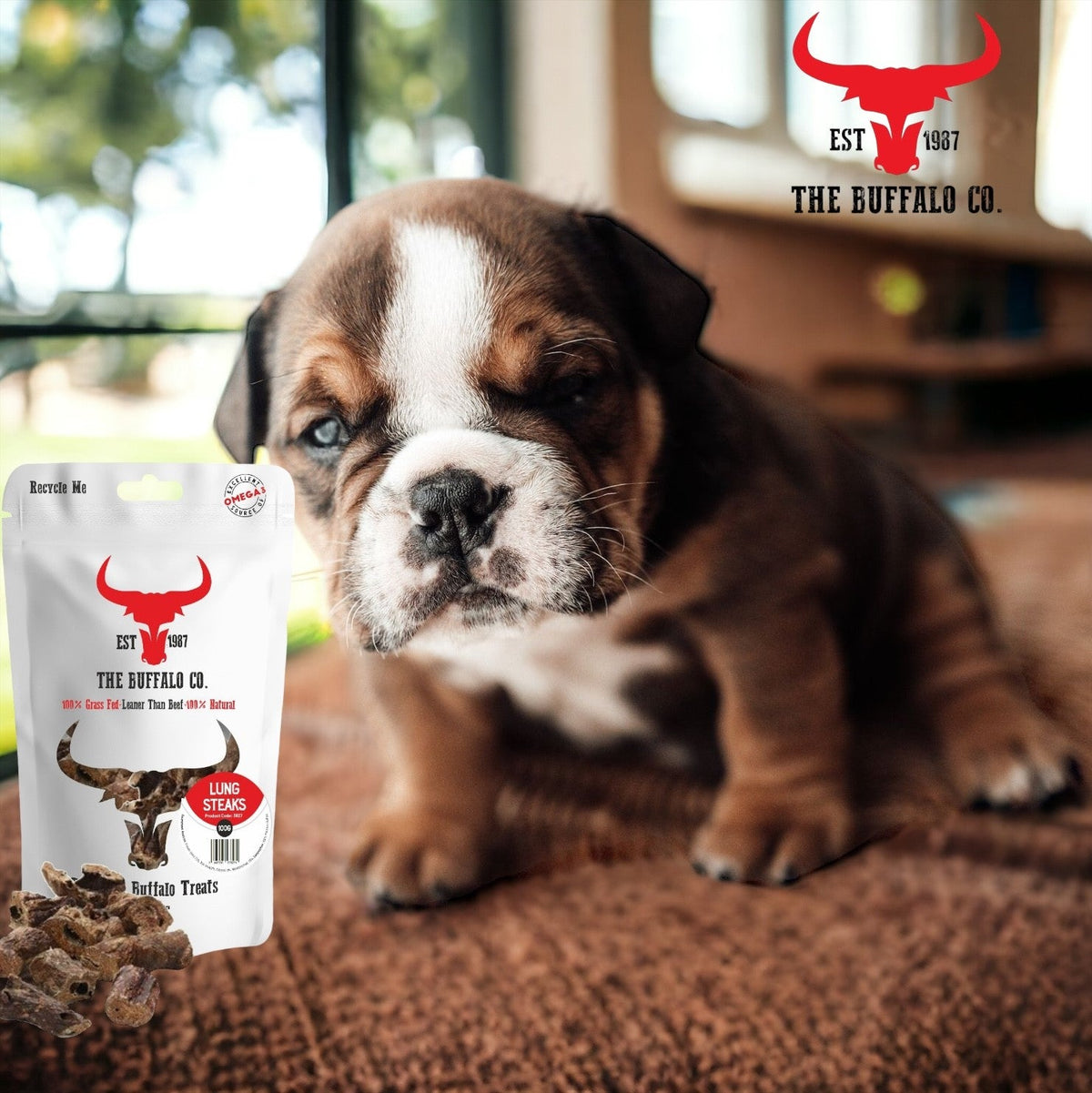 Buffalo Lung Steaks Dog Treats – 100g or 1kg