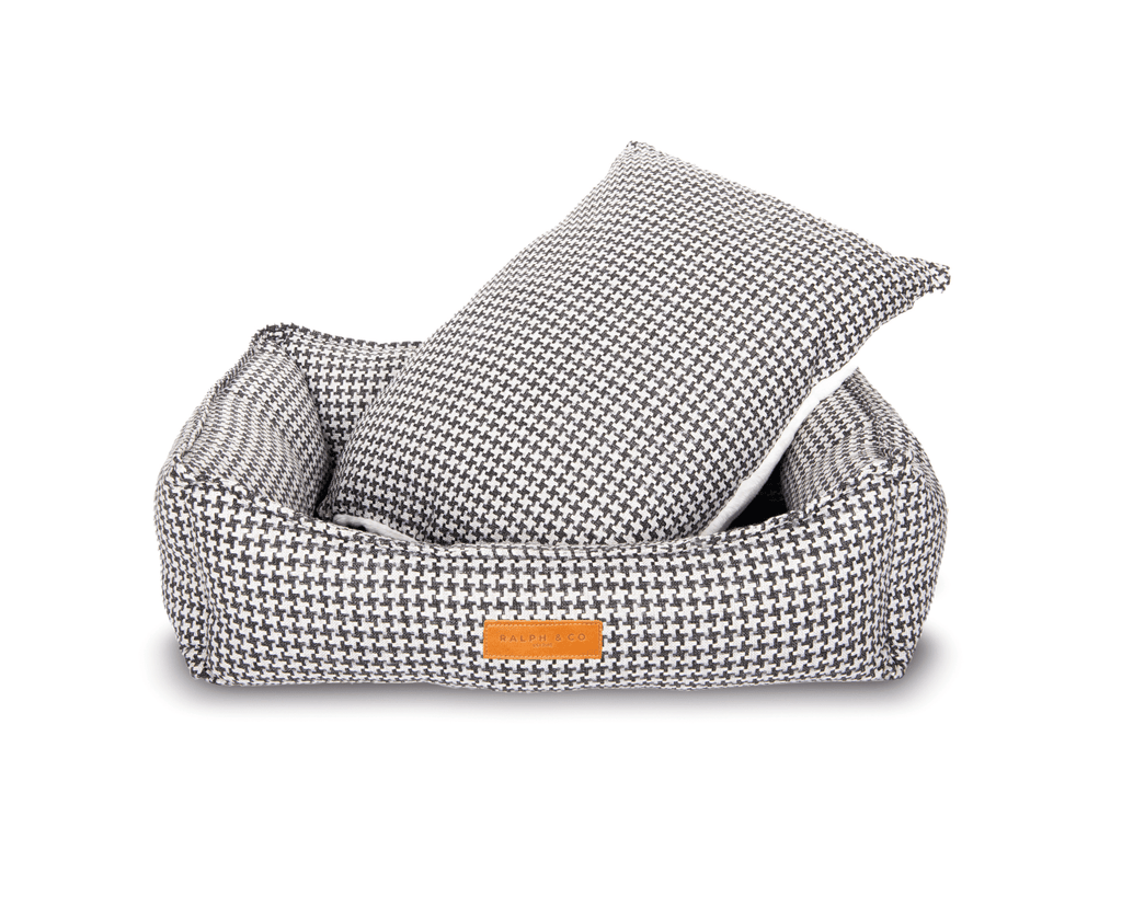 The Kensington Houndstooth Bolster Dog Bed