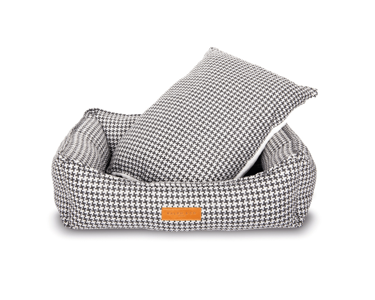 The Kensington Houndstooth Bolster Dog Bed