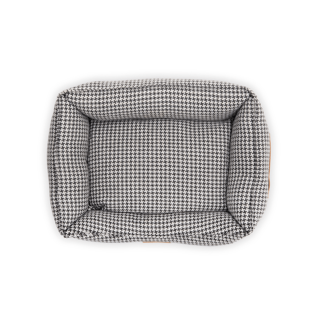 The Kensington Houndstooth Bolster Dog Bed