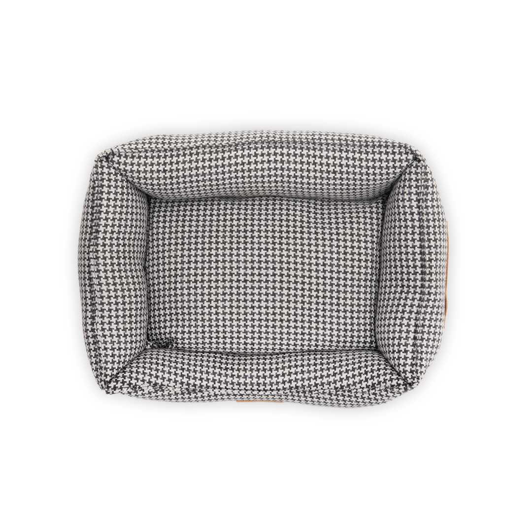 The Kensington Houndstooth Bolster Dog Bed