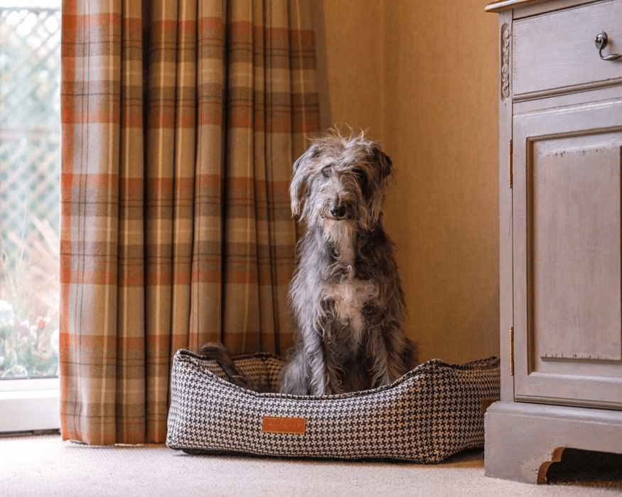 The Kensington Houndstooth Bolster Dog Bed