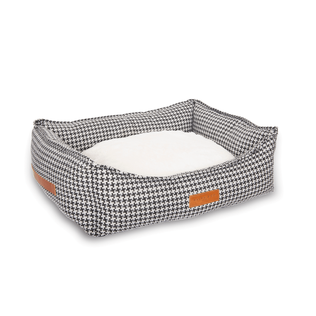 The Kensington Houndstooth Bolster Dog Bed