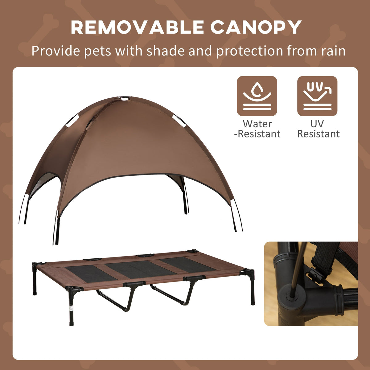PawHut Raised Dog Bed with Canopy – XL