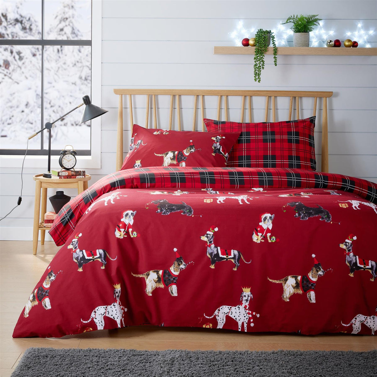 OLIVIA ROCCO Christmas Dogs Reversible Duvet Cover Set 🎄