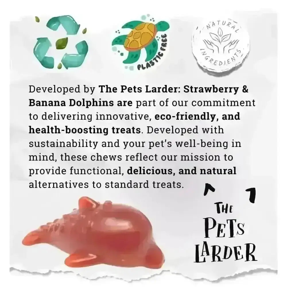 Strawberry & Banana Dolphin Dog Chew