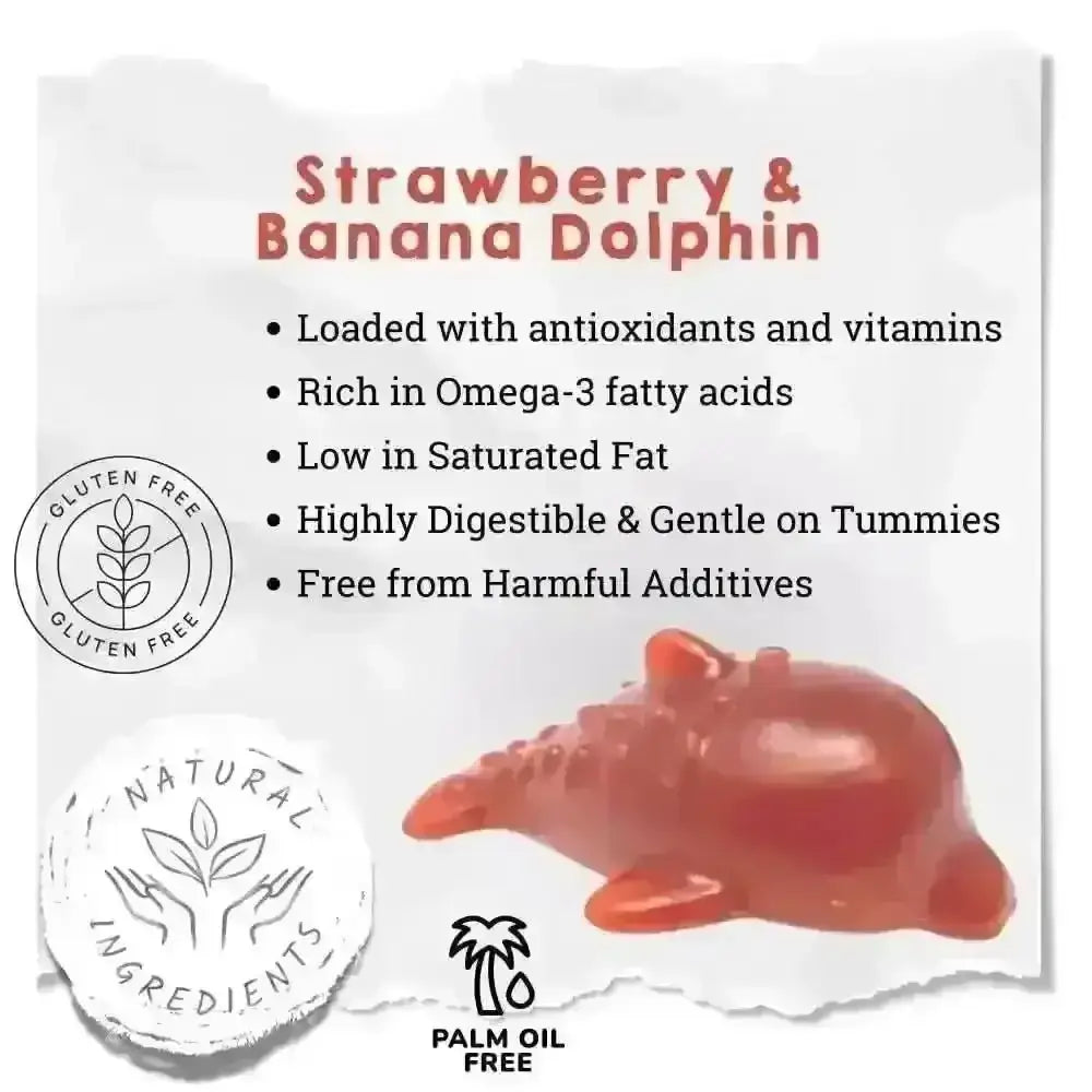 Strawberry & Banana Dolphin Dog Chew
