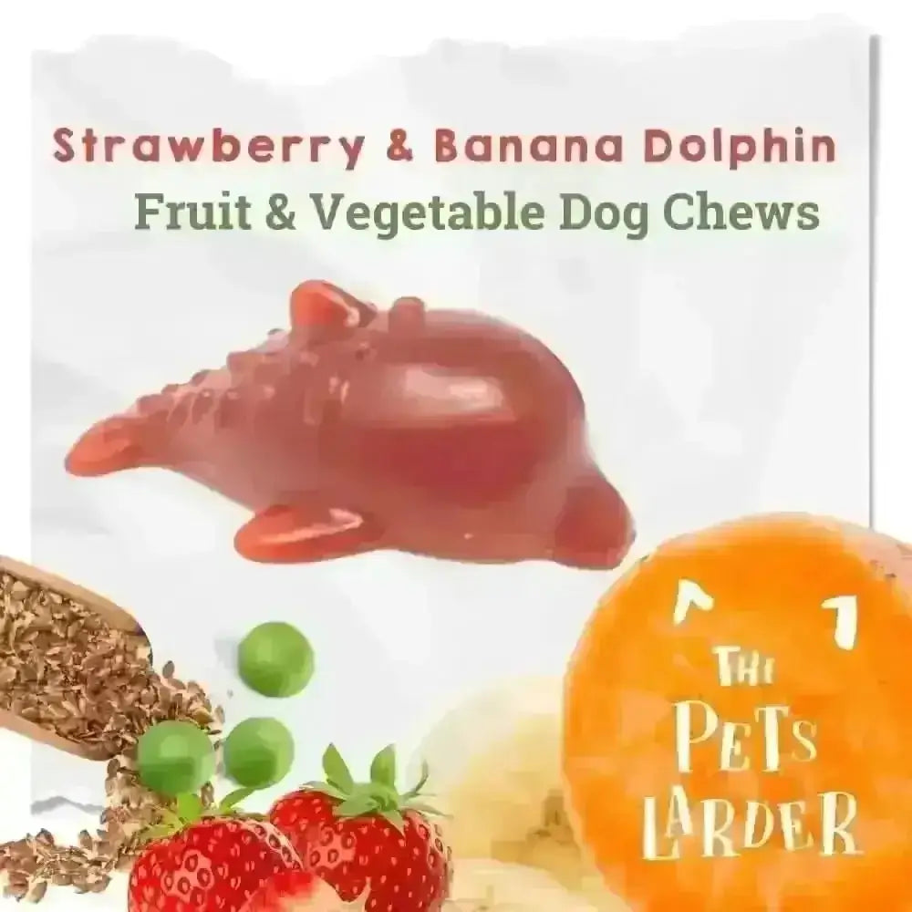 Strawberry & Banana Dolphin Dog Chew