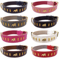 English Bulldog Badge Leather Dog Collar – Gold Design, Style 4