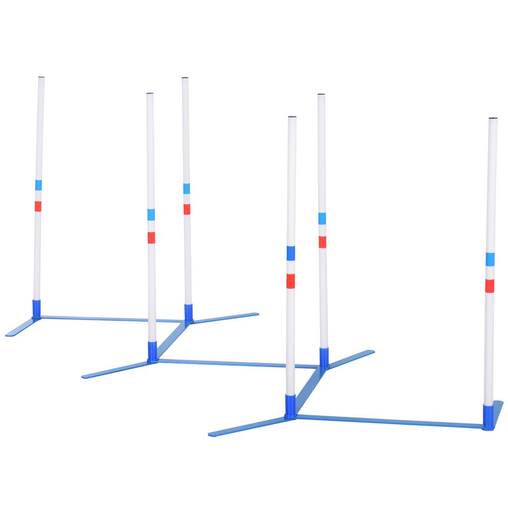 PawHut Adjustable Dog Agility Weave Pole Set