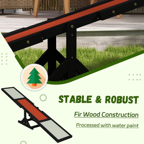 PawHut Wooden Dog Agility Seesaw