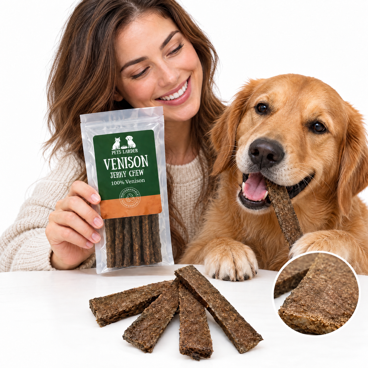 Venison Strips for Dogs | 100% Venison Natural Treats